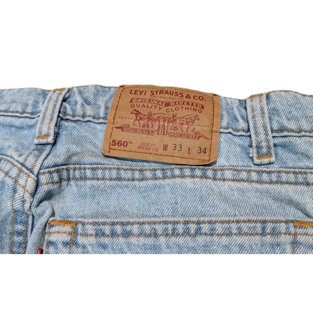 Vintage Levis 560 Comfort Fit Tapered‎ Fit Jeans Mens Sz 33 x 34 Light Baggy Y2K
